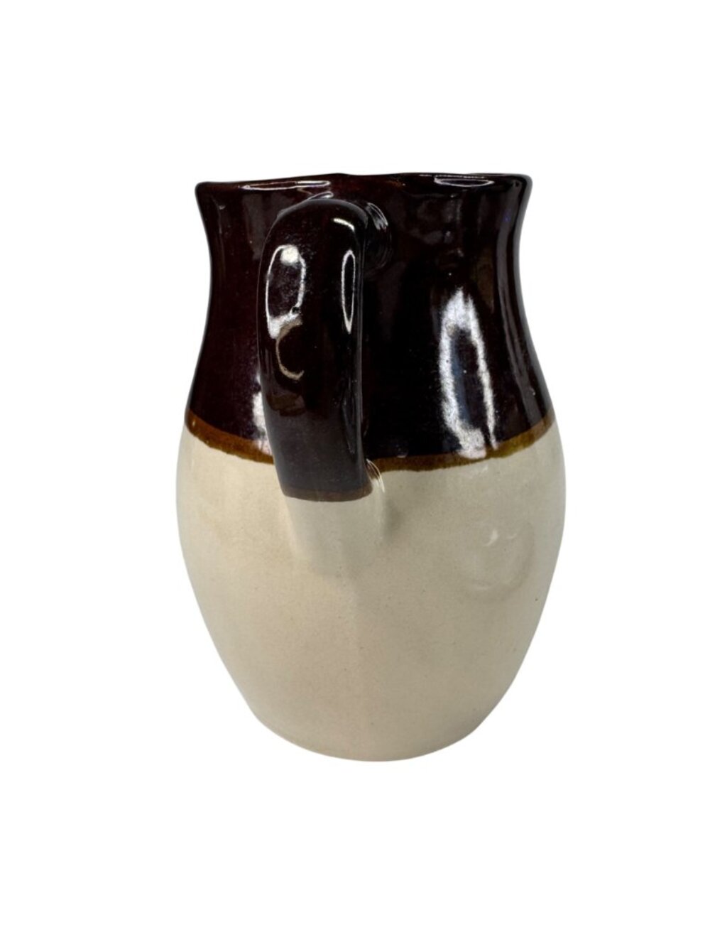 Roseville RRP Co USA Ceramic Pitcher Stoneware Brown Glaze 6" Tall Rustic - Picture 9 of 10